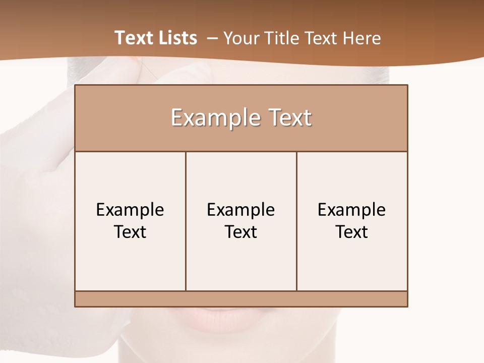 Giving An Injection In The Eyebrow On The Female Face - White Background PowerPoint Template