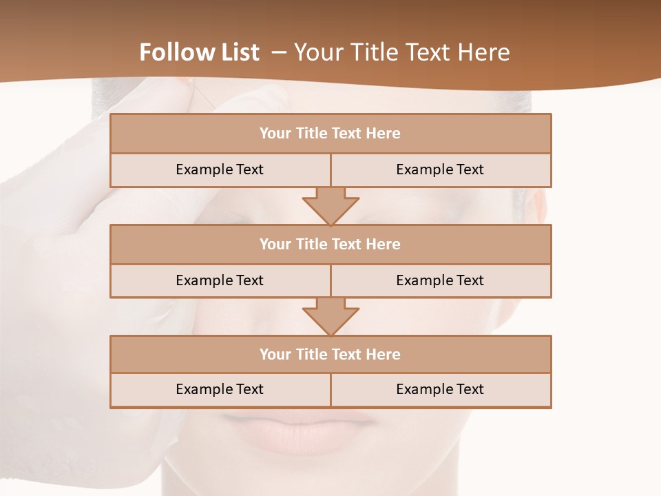 Giving An Injection In The Eyebrow On The Female Face - White Background PowerPoint Template