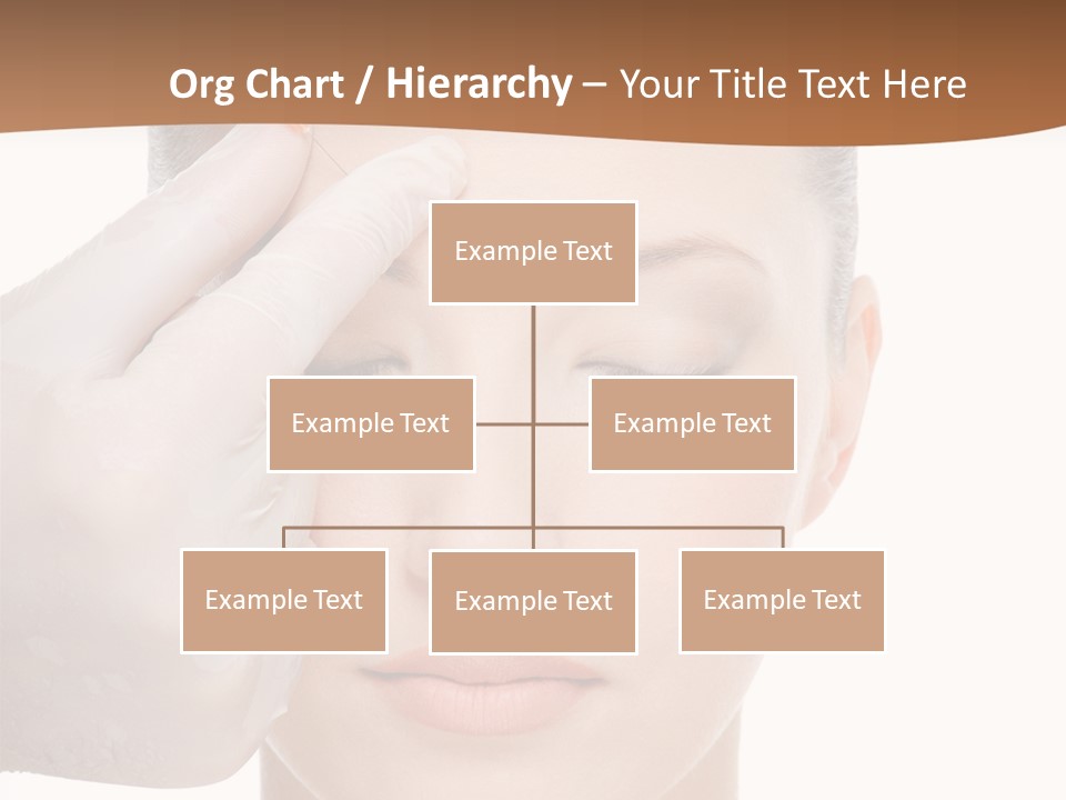 Giving An Injection In The Eyebrow On The Female Face - White Background PowerPoint Template