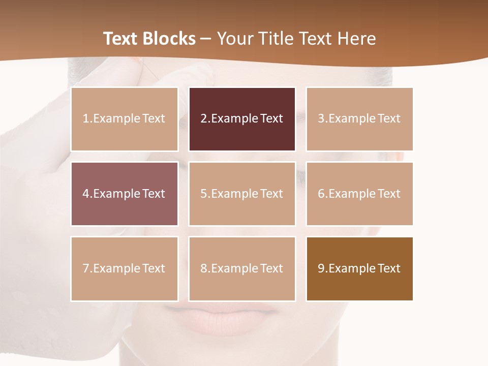 Giving An Injection In The Eyebrow On The Female Face - White Background PowerPoint Template