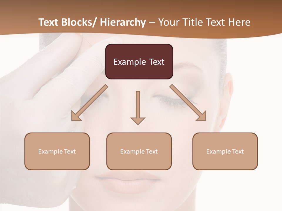 Giving An Injection In The Eyebrow On The Female Face - White Background PowerPoint Template