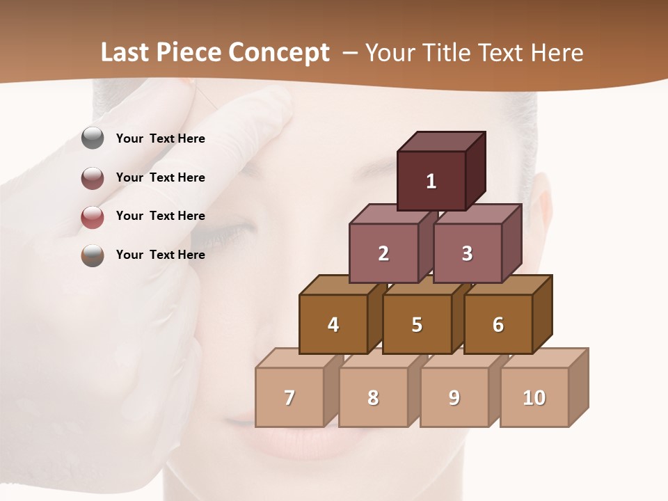 Giving An Injection In The Eyebrow On The Female Face - White Background PowerPoint Template