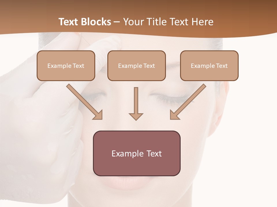 Giving An Injection In The Eyebrow On The Female Face - White Background PowerPoint Template