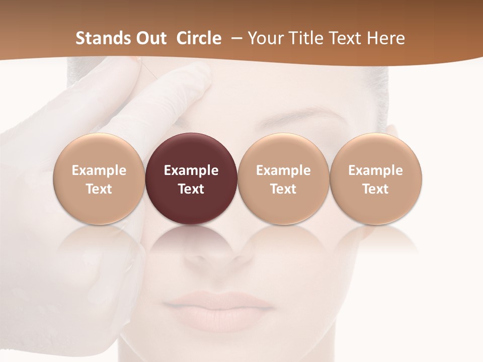 Giving An Injection In The Eyebrow On The Female Face - White Background PowerPoint Template