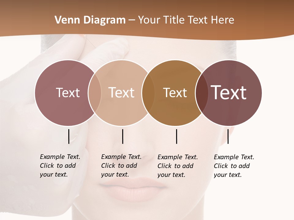 Giving An Injection In The Eyebrow On The Female Face - White Background PowerPoint Template