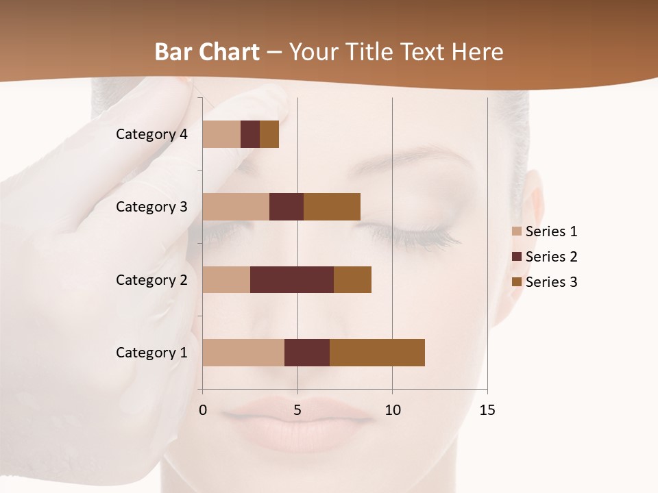 Giving An Injection In The Eyebrow On The Female Face - White Background PowerPoint Template