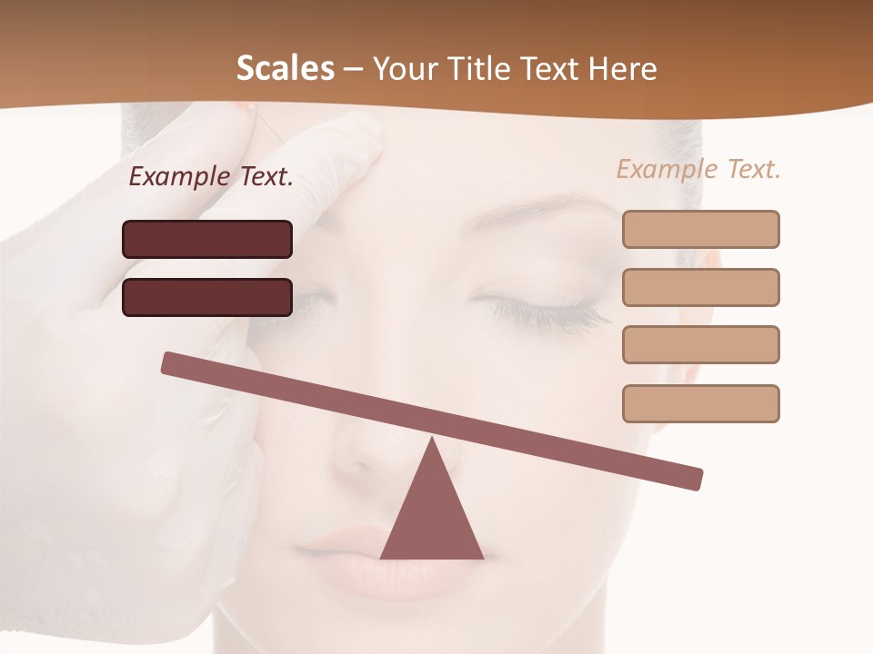 Giving An Injection In The Eyebrow On The Female Face - White Background PowerPoint Template