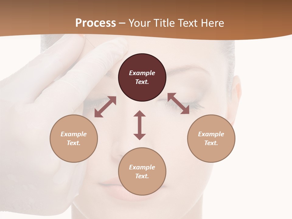 Giving An Injection In The Eyebrow On The Female Face - White Background PowerPoint Template