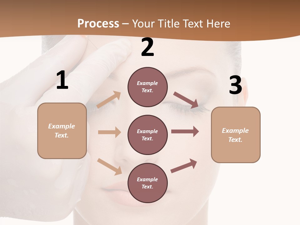 Giving An Injection In The Eyebrow On The Female Face - White Background PowerPoint Template