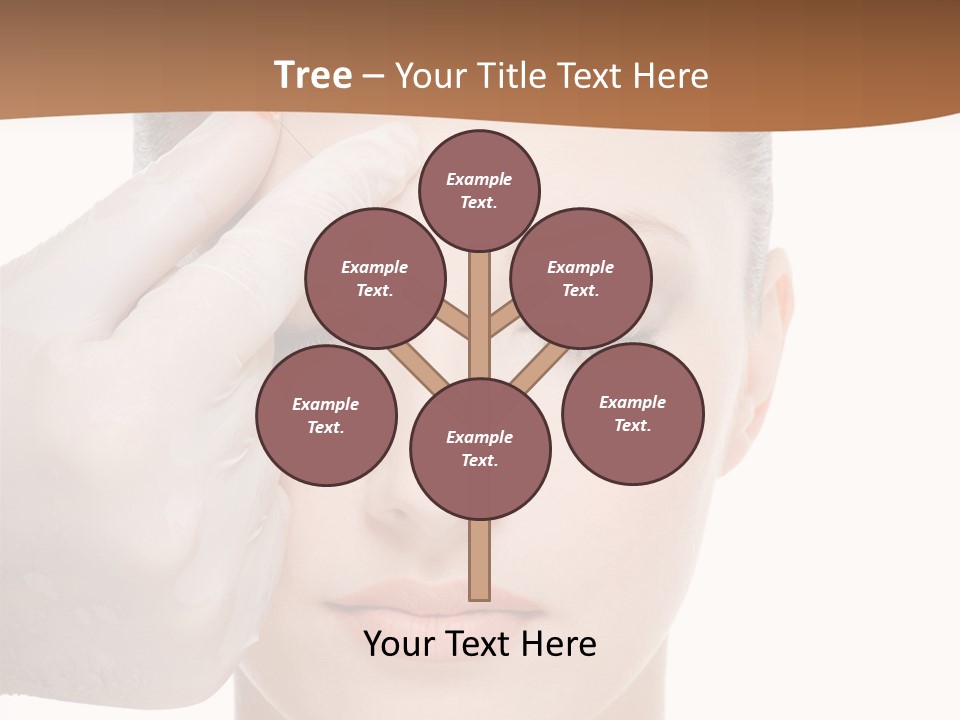 Giving An Injection In The Eyebrow On The Female Face - White Background PowerPoint Template