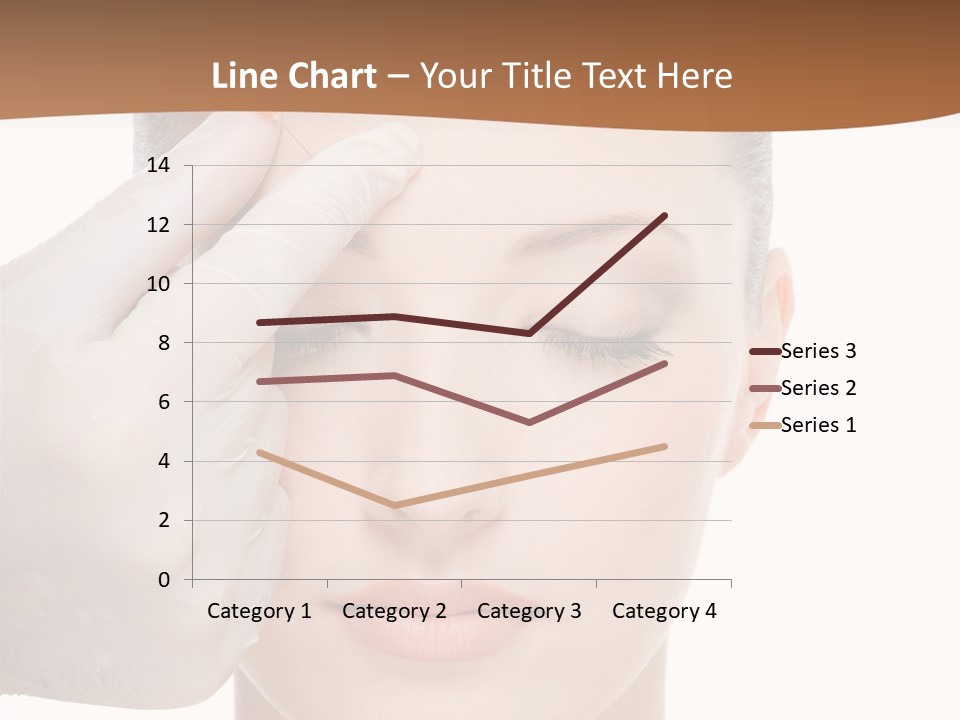 Giving An Injection In The Eyebrow On The Female Face - White Background PowerPoint Template