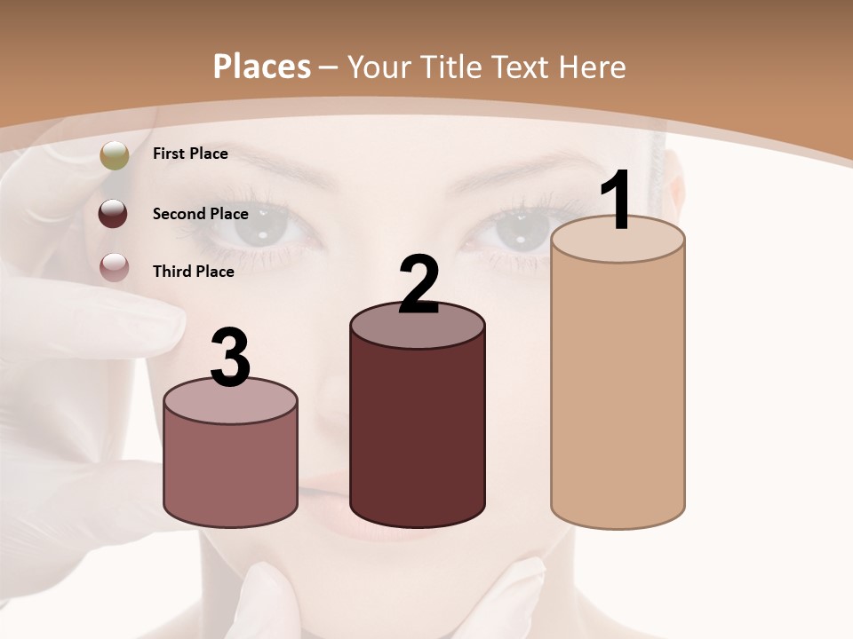 Beautician Touching Perfect Famel Face PowerPoint Template