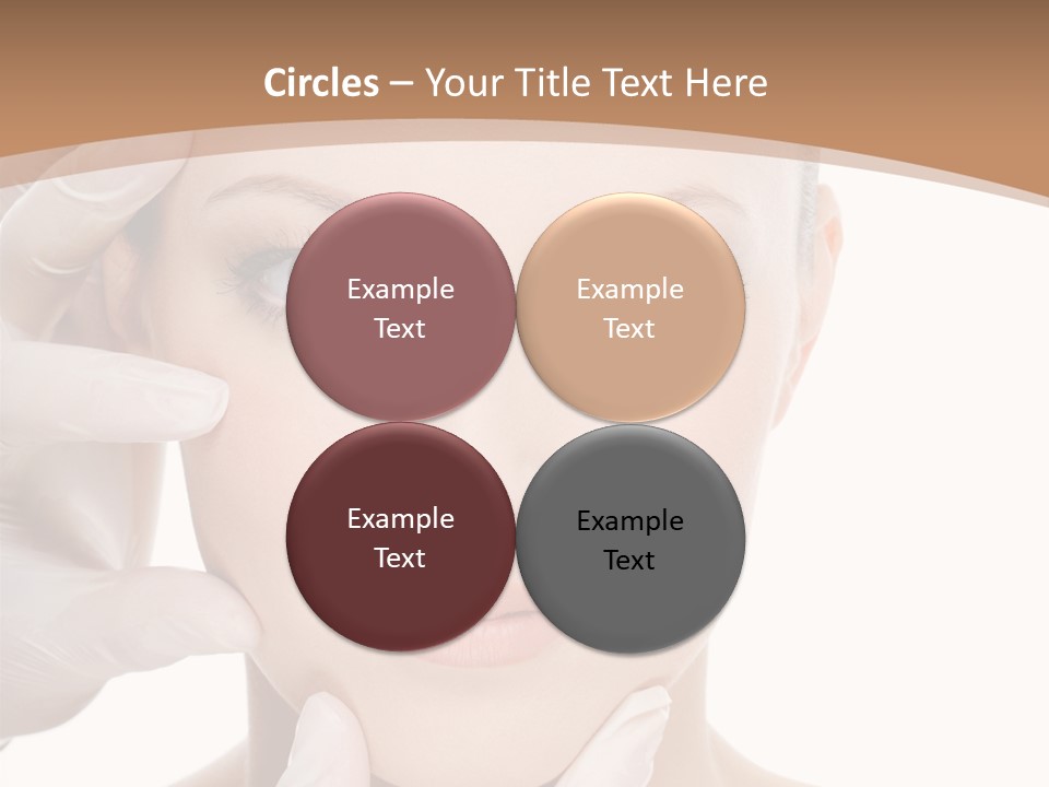 Beautician Touching Perfect Famel Face PowerPoint Template