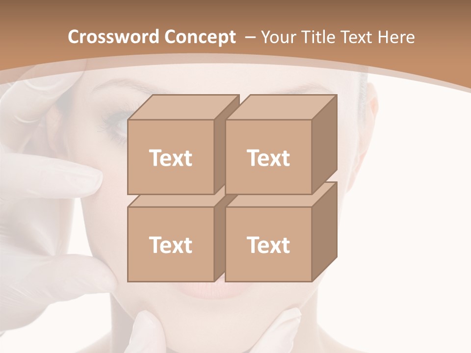 Beautician Touching Perfect Famel Face PowerPoint Template