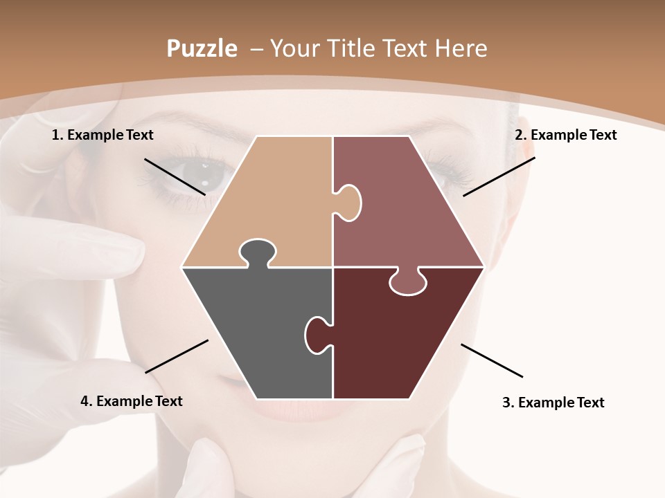 Beautician Touching Perfect Famel Face PowerPoint Template