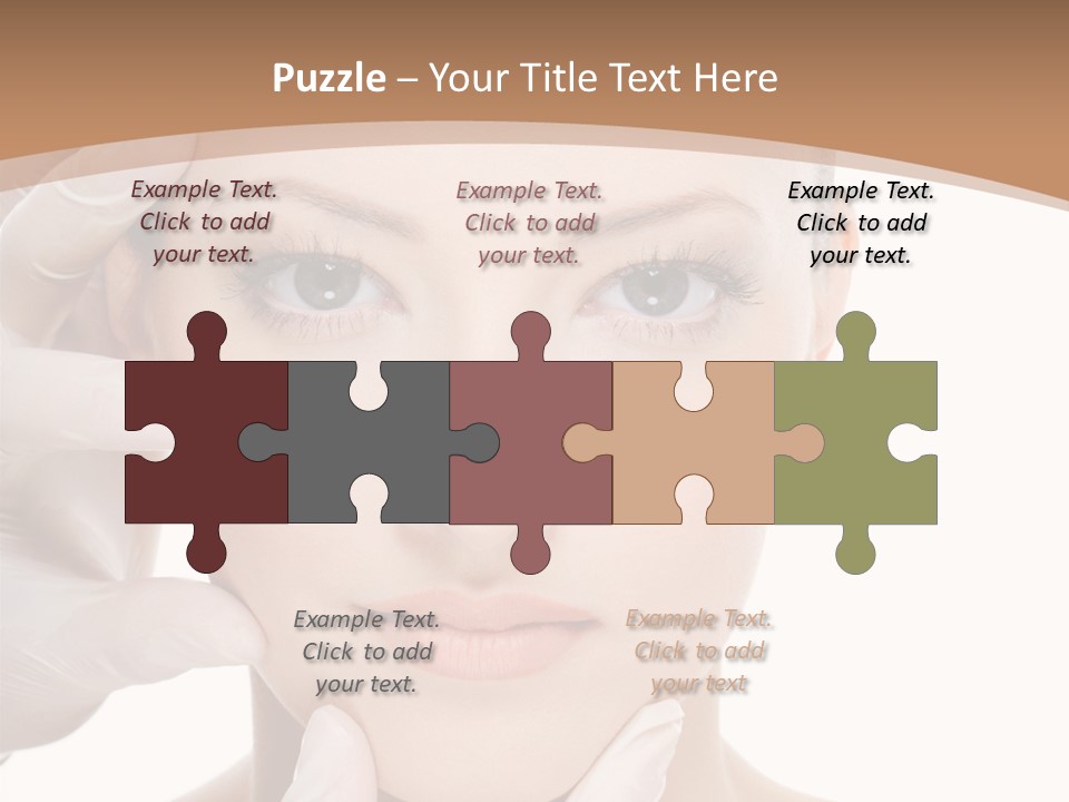 Beautician Touching Perfect Famel Face PowerPoint Template