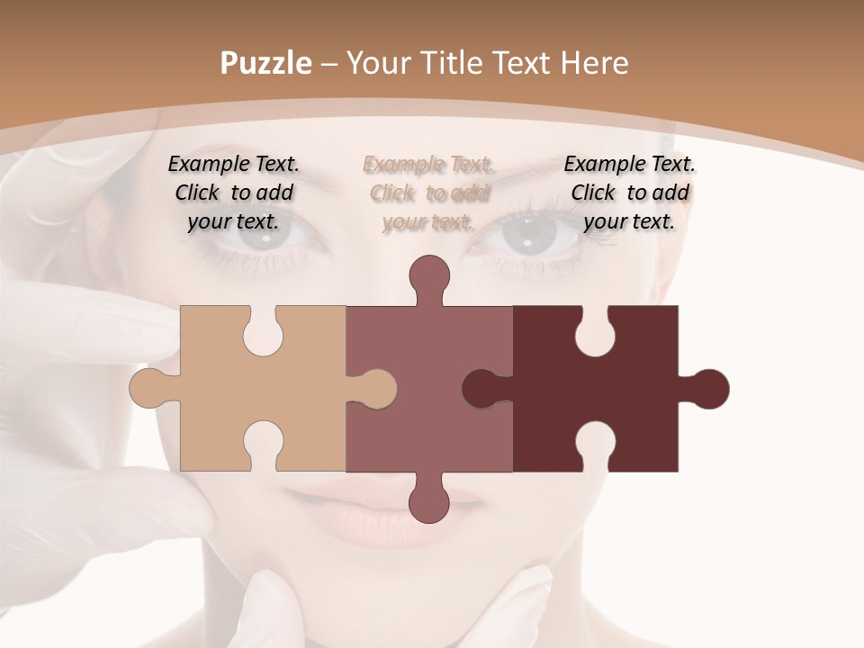 Beautician Touching Perfect Famel Face PowerPoint Template