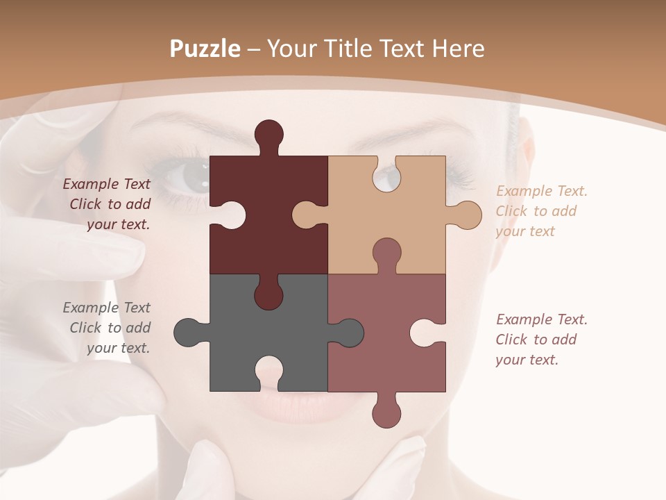 Beautician Touching Perfect Famel Face PowerPoint Template