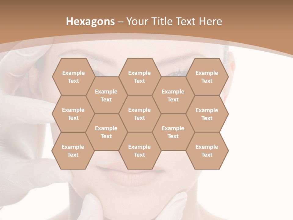 Beautician Touching Perfect Famel Face PowerPoint Template