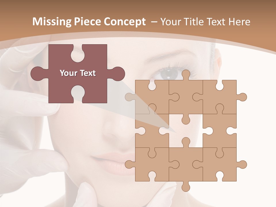 Beautician Touching Perfect Famel Face PowerPoint Template