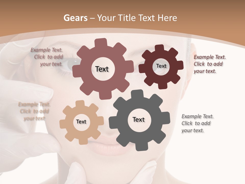 Beautician Touching Perfect Famel Face PowerPoint Template