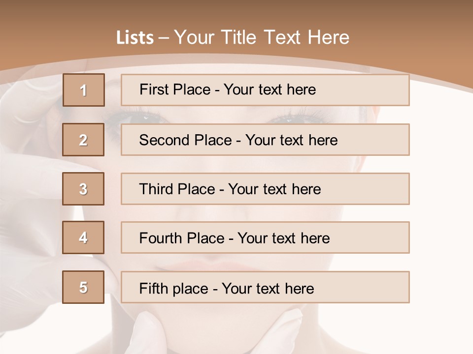 Beautician Touching Perfect Famel Face PowerPoint Template