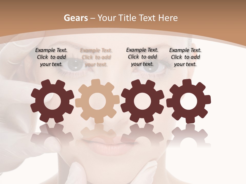 Beautician Touching Perfect Famel Face PowerPoint Template