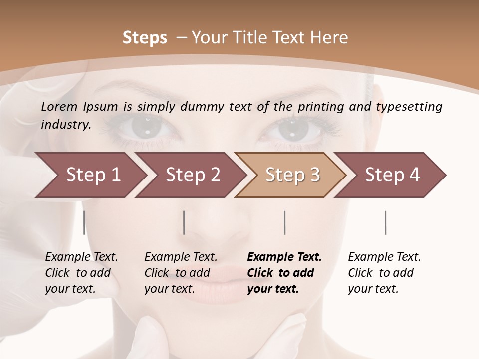 Beautician Touching Perfect Famel Face PowerPoint Template