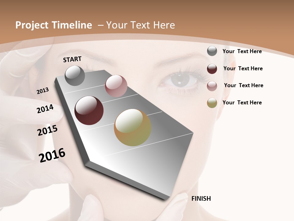 Beautician Touching Perfect Famel Face PowerPoint Template