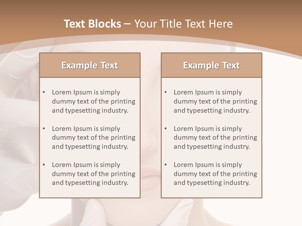 Beautician Touching Perfect Famel Face PowerPoint Template
