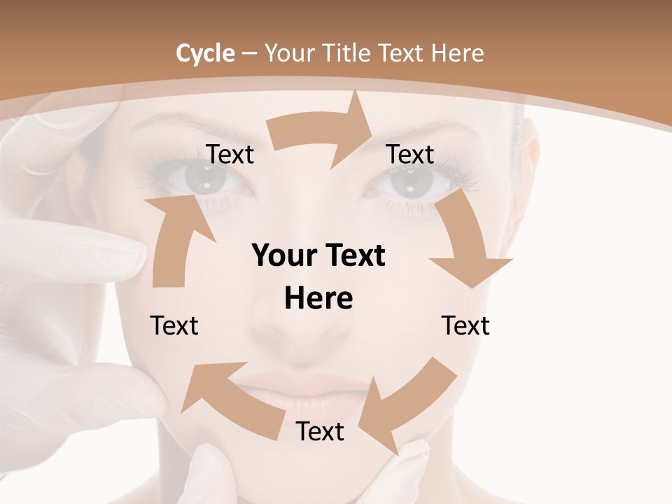 Beautician Touching Perfect Famel Face PowerPoint Template