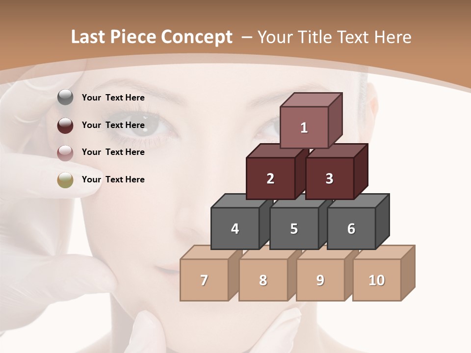 Beautician Touching Perfect Famel Face PowerPoint Template