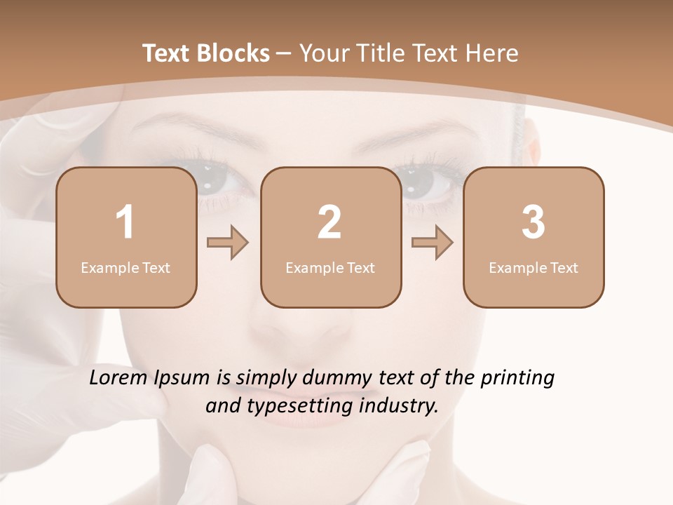 Beautician Touching Perfect Famel Face PowerPoint Template