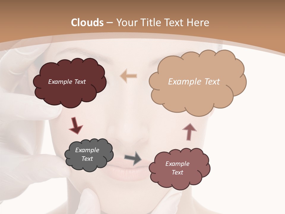 Beautician Touching Perfect Famel Face PowerPoint Template