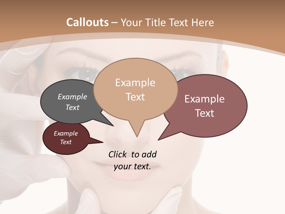Beautician Touching Perfect Famel Face PowerPoint Template