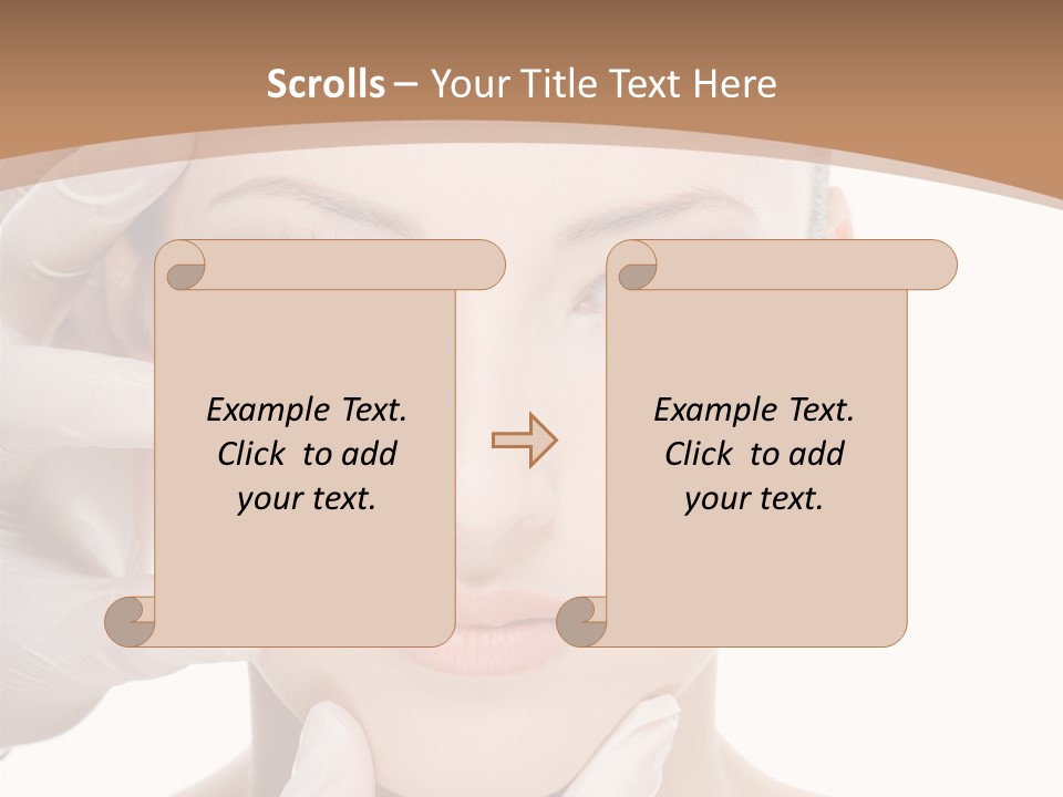 Beautician Touching Perfect Famel Face PowerPoint Template