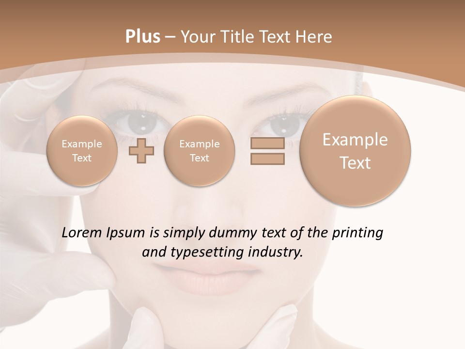 Beautician Touching Perfect Famel Face PowerPoint Template