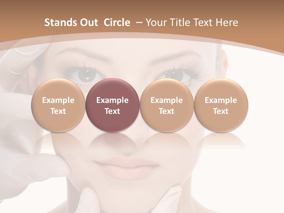 Beautician Touching Perfect Famel Face PowerPoint Template