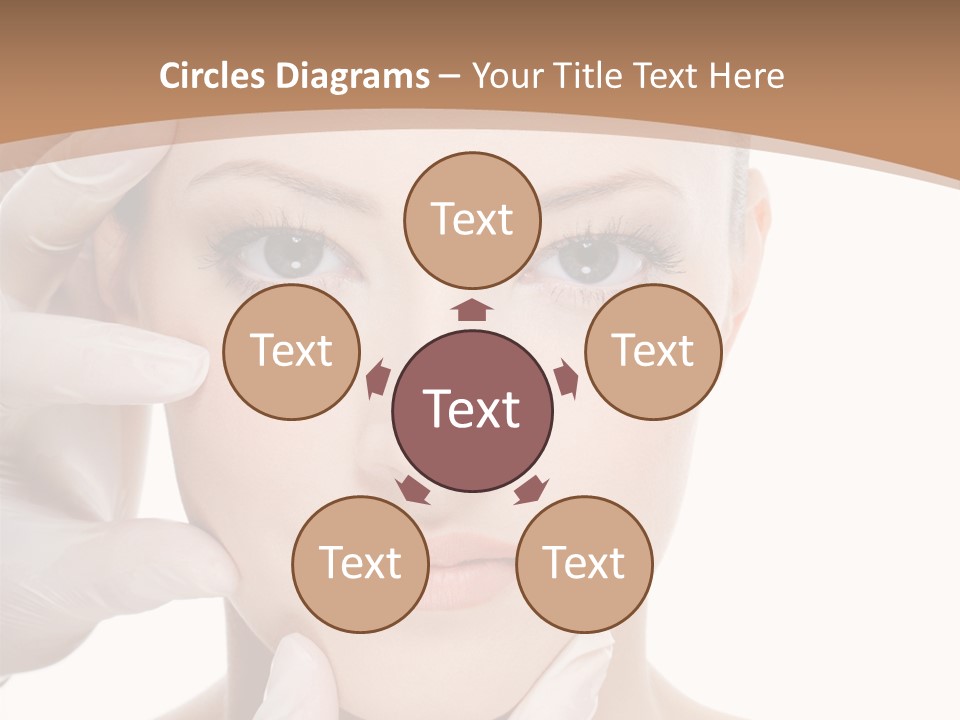 Beautician Touching Perfect Famel Face PowerPoint Template