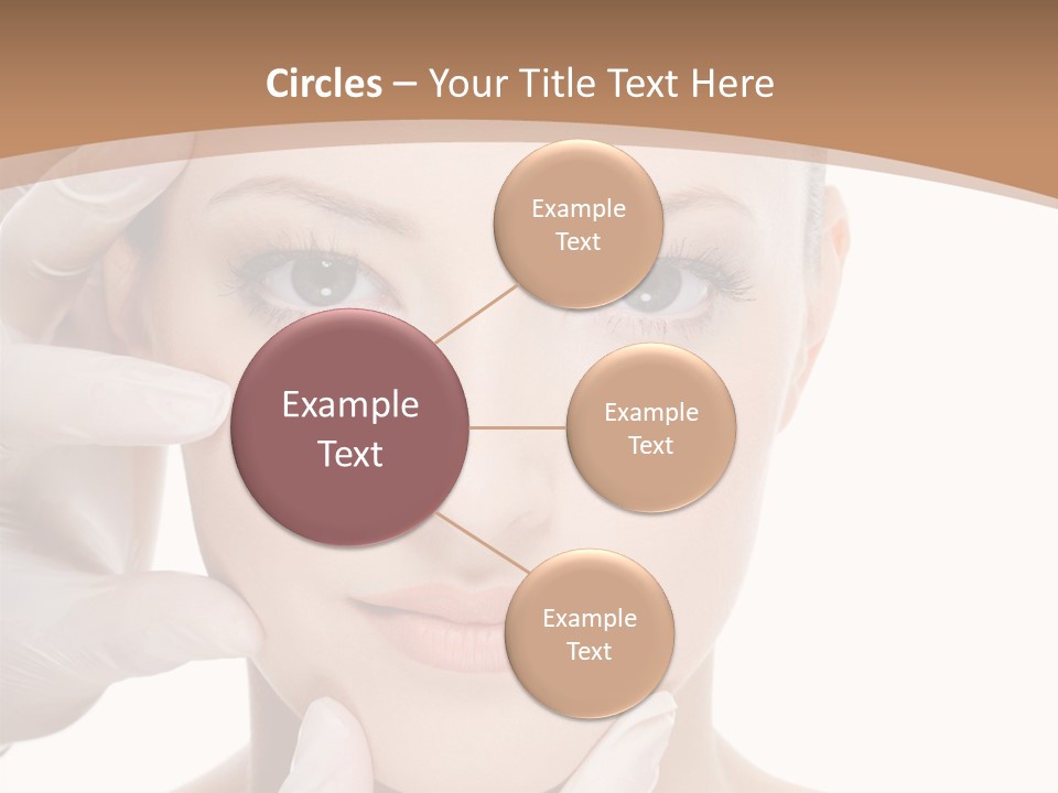 Beautician Touching Perfect Famel Face PowerPoint Template