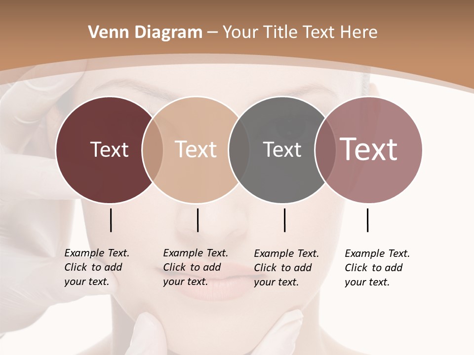 Beautician Touching Perfect Famel Face PowerPoint Template
