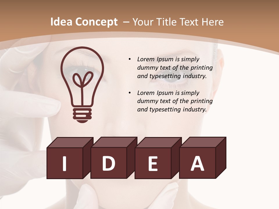 Beautician Touching Perfect Famel Face PowerPoint Template