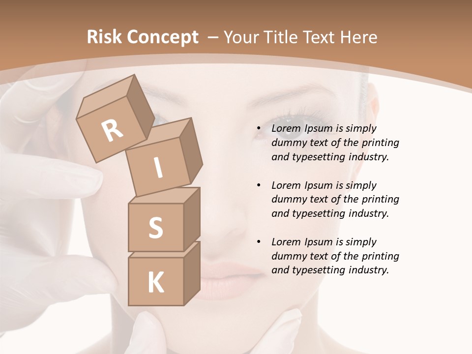 Beautician Touching Perfect Famel Face PowerPoint Template