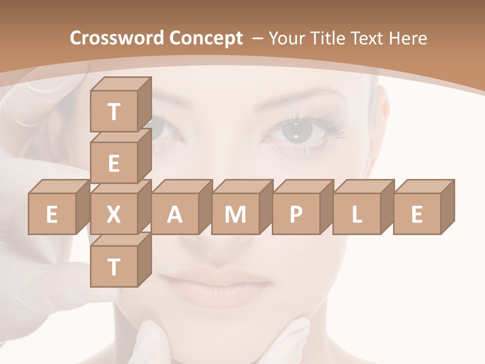 Beautician Touching Perfect Famel Face PowerPoint Template