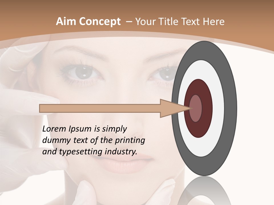 Beautician Touching Perfect Famel Face PowerPoint Template