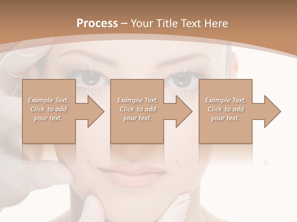 Beautician Touching Perfect Famel Face PowerPoint Template