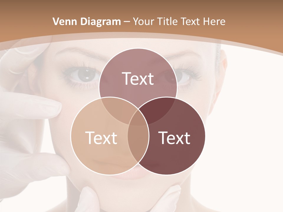 Beautician Touching Perfect Famel Face PowerPoint Template