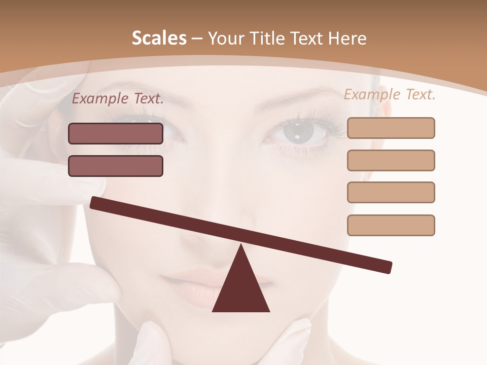 Beautician Touching Perfect Famel Face PowerPoint Template