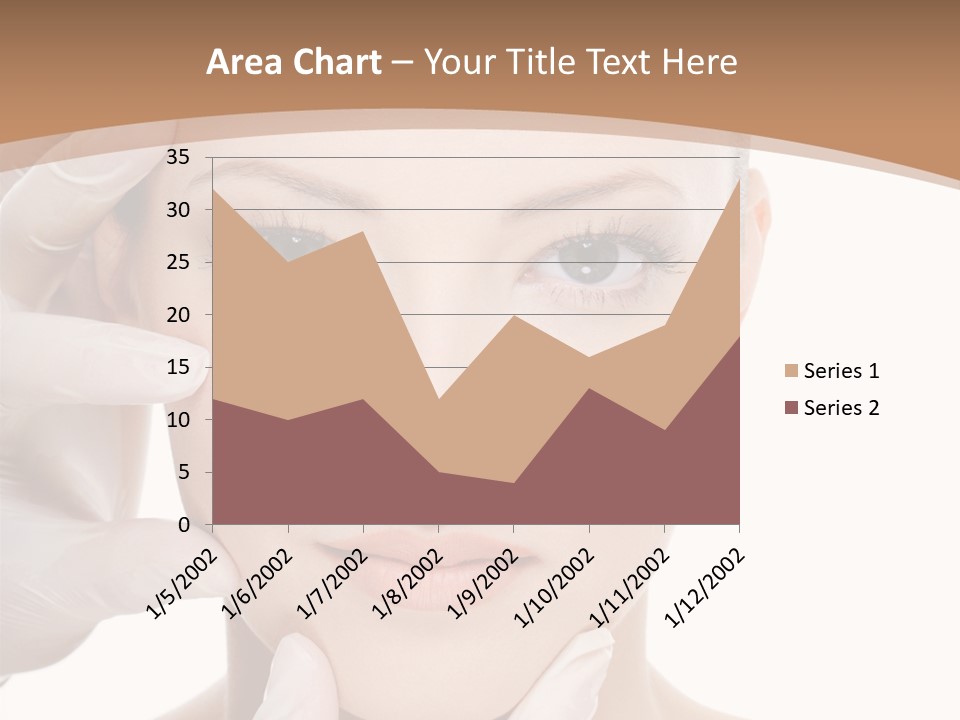 Beautician Touching Perfect Famel Face PowerPoint Template