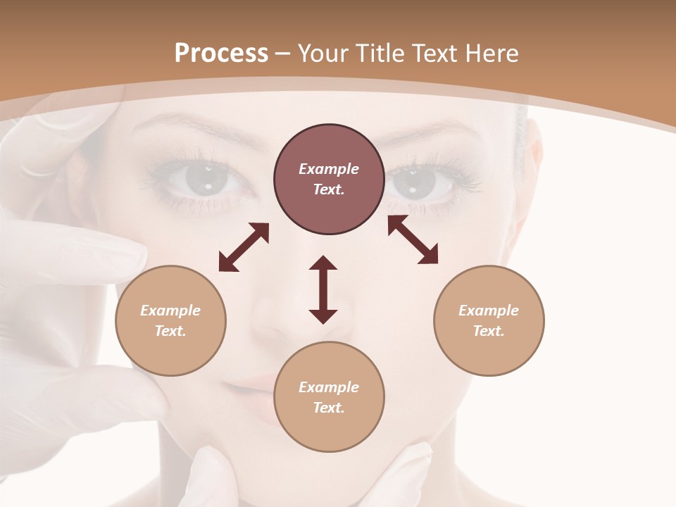 Beautician Touching Perfect Famel Face PowerPoint Template